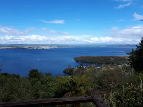 Lake Taupō seen from the retreat grounds